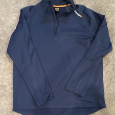 Timberland PRO Men's 1/4 Zip Fleece Mock Neck Original Fit Pullover XL Blue