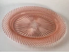 Anchor Hocking Miss America Pink Oval Serving Platter 12x9.25" Depression Glass