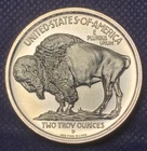 1913-D BUFFALO NICKEL TRIBUTE 2 TROY OUNCE .999 FINE SILVER INTAGLIO MINT 39MM