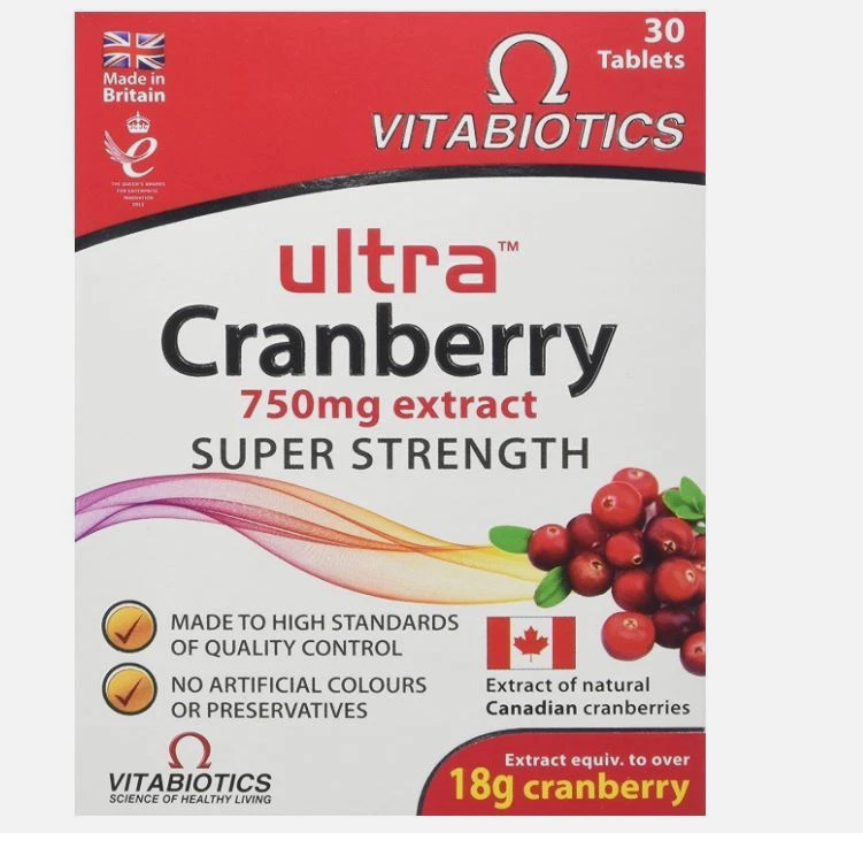 2x Vitabiotics Ultra Cranberry 750mg Extract Super Strength 30 Tablets - Image 4