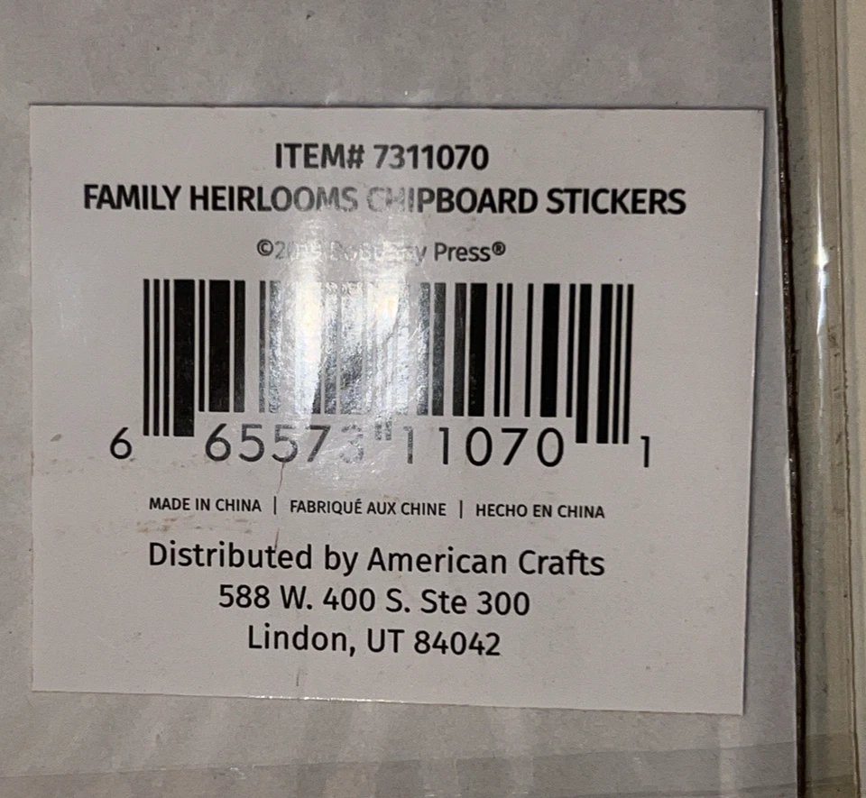 Pegatinas de aglomerado Bo Bunny 12" x 12" 54 piezas reliquias familiares NUEVO Foto 2 de 3