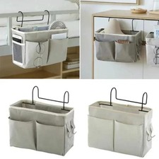 Hanging Bedside Caddy Dorm Bed Storage Organizer with Pockets Books Phone Snacks