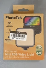 PhotoTeK Universal Mini RBG Video Light Rechargeable New In Box (Stickered Box) 