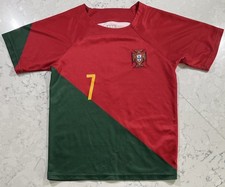 Portugal National Team Ronaldo 7 Soccer Jersey Youth Kids Size 24 Red Green