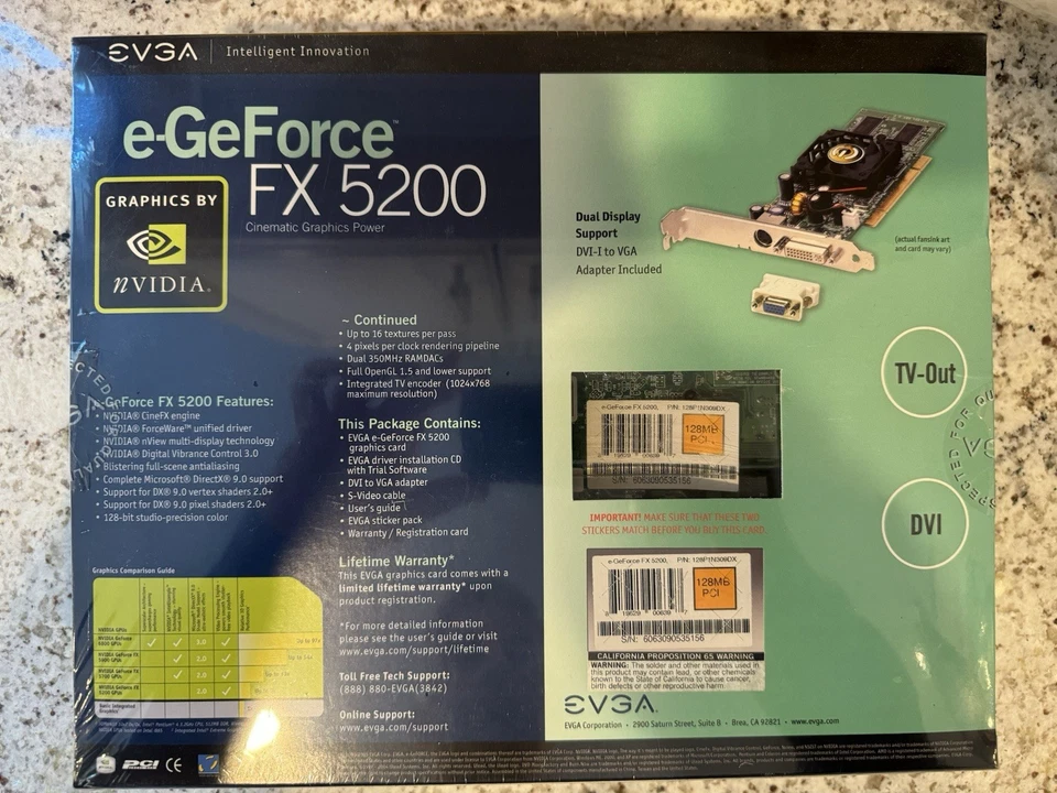 EVGA e-GeForce FX 5200 128 MB GPU - Image 2 of 2