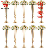 BlumenstäNder Metall Gold 55,5Cm Trompete Vase 10 StüCk Tischdeko Hochzeit Party