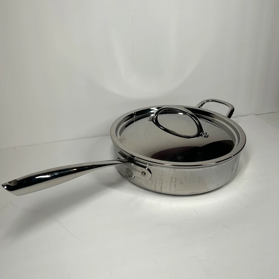 Sartén de acero inoxidable Williams Sonoma Hestan tapa de sartén con revestimiento térmico 4,5 cuartos de galón ITALIA Foto 2 de 4