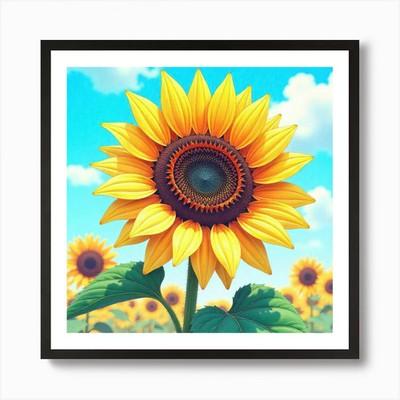 Sonnenblume 8 Kunstdruck gerahmt Wandbild Poster Leinwanddruck Bild