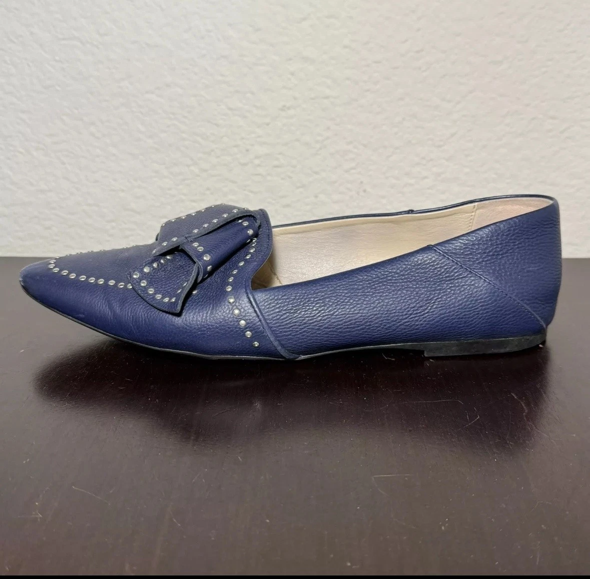 TOD’S Mocassini Tod's Shoes donna taglia 37 blu pelle borchie fiocco ballerine designer Italia