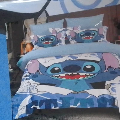 Disney Stitch Single 2pc Bedding Set Polycotton Blue 135x200 Quilt Cover - Image 1 of 3