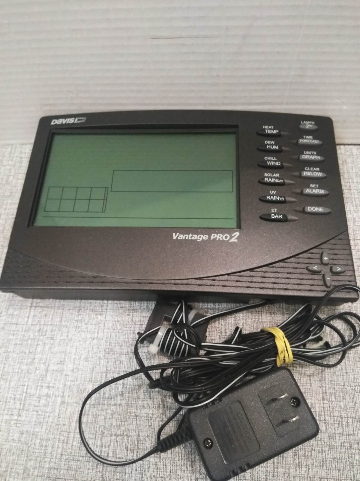 DAVIS 6152C VANTAGE PRO-2 MONITOR & POWER CORD ( ONLY) WORKI