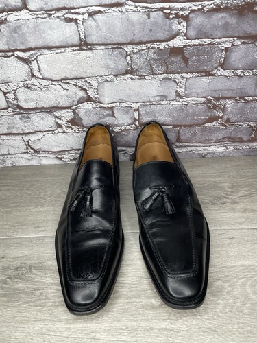 Mocassini eleganti Magnanni Remo neri in pelle nappa scarpe uomo taglia 14M US/47EU - Foto 10 di 24