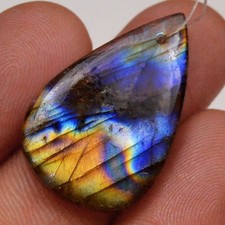 22Cts Natural Labradorite Front Drill Cabochon loose Gemstone 27x16mm L440