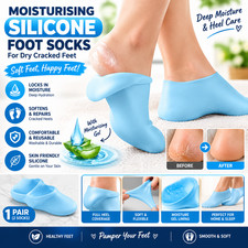 Moisturising Silicone Foot Socks for Dry Cracked Feet Moisture Massage Heel Care