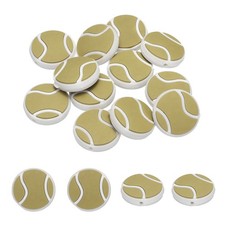 12pcs Tennis Ball Round Shape Sports Ball Silicone Beads 28mm PVC, White
