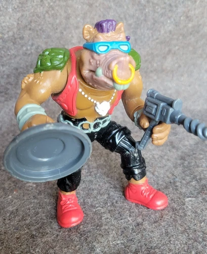 BEBOP with Gun Weapon and Shield Vintage TMNT Action Figure Playmates 1988
