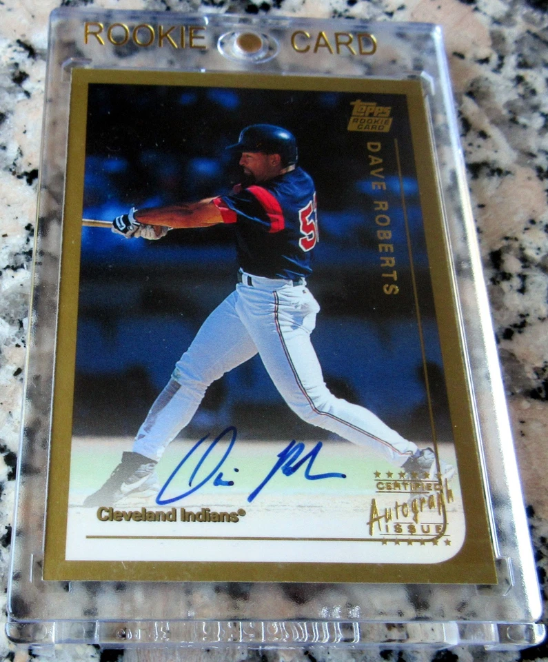 Tarjeta de novato Dave Roberts 1999 Topps intercambiada automática RC Dodgers Manager 4xChamps🔥🔥$ Foto 3 de 4