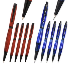 Fancy Pen and Pencil Kit Combo Set - Black Chrome, 10 Pack, Legacy Woodturning
