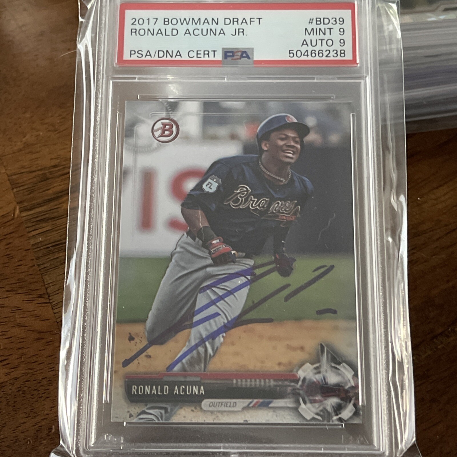 Ronald Acuna Jr. 2017 Bowman Draft RC PSA 9 Auto Grade Mint 9 PSA/DNA