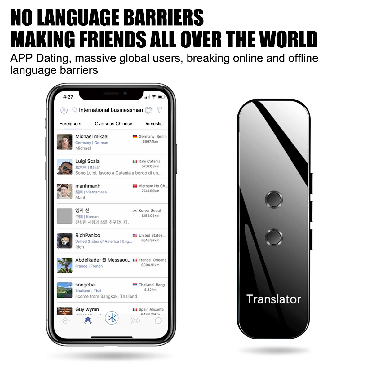 Smart Translator, 2-weg Multifunctioneel Spraakapparaat voor Het Vertalen van Foto's 127 Talen, WiFi Realtime Vertaalapparaat voor Reiszaken
