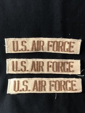 U.S. AIR FORCE Name Tape Strip Patch Lot Badge Vtg USAF Brown Beige Tan Desert