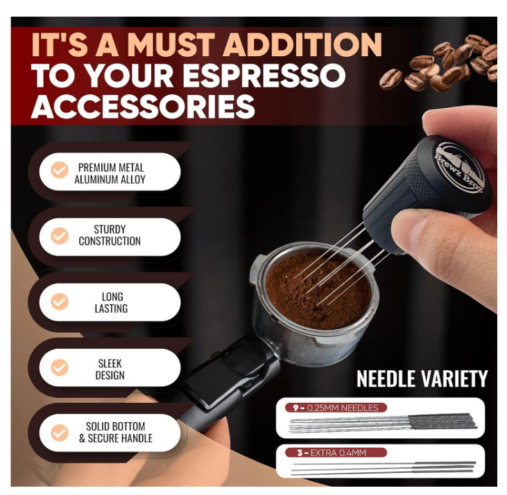 NEW Brewz Broz WDT Tool Espresso Distribution Tool - 9 Needle Interchangeable