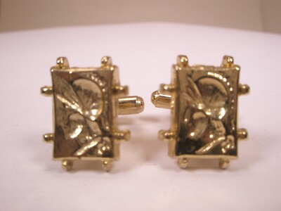 Helmeted Warrior Centurion Spartan Cameo Vintage Cuff Links