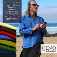 Neu Fischerhemd Hippie Freak Goa Tunika Shirt Fischershirt aus guter Baumwolle