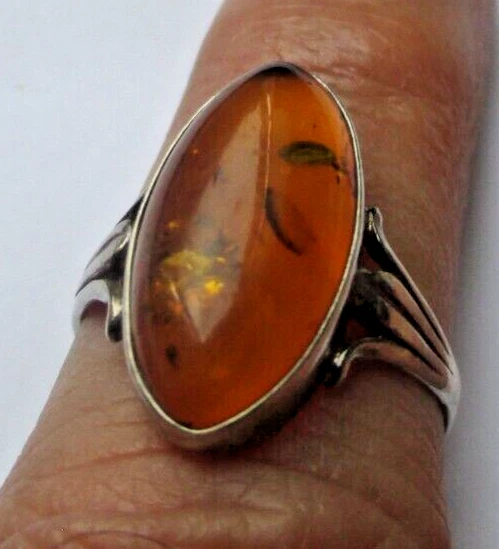 Bague ambre vintage sale