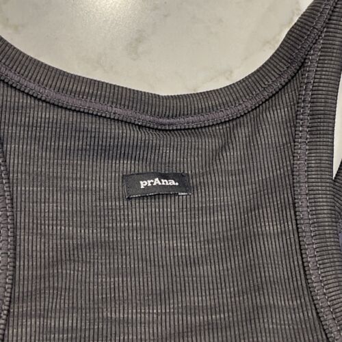PrAna Becksa Tank Plus Black Heather 1X UPF 50 Shelf Bra Compression Stretch NWT - Picture 4 of 9