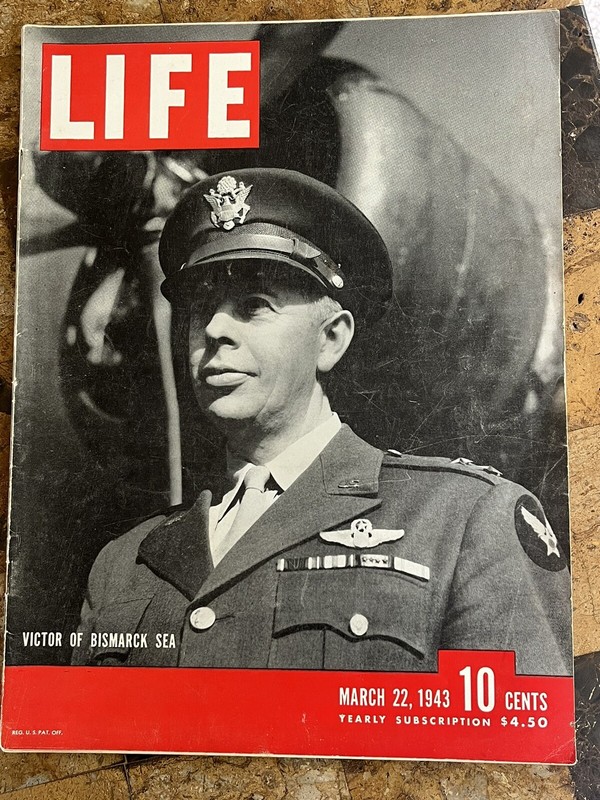 LIFE Magazine, March 22, 1943 US Army Air Corp General George Kenney WWll GD Con