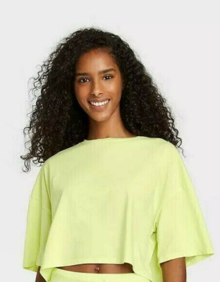 Colsie Women's Sleep T-Shirt Pajama Top - Size M - Luminary Green Wash