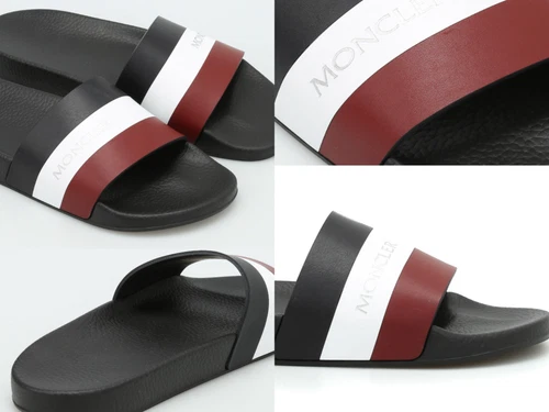 MONCLER BASILE LEATHER SLIDES SANDALEN SANDALS SCHUHE SHOES PANTOLETTEN NEW 39 - Bild 3 von 12
