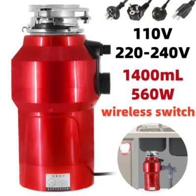 1400ML 560W Grinding Sink Continuous Feed Garbage Food Waste Disposal Disposer