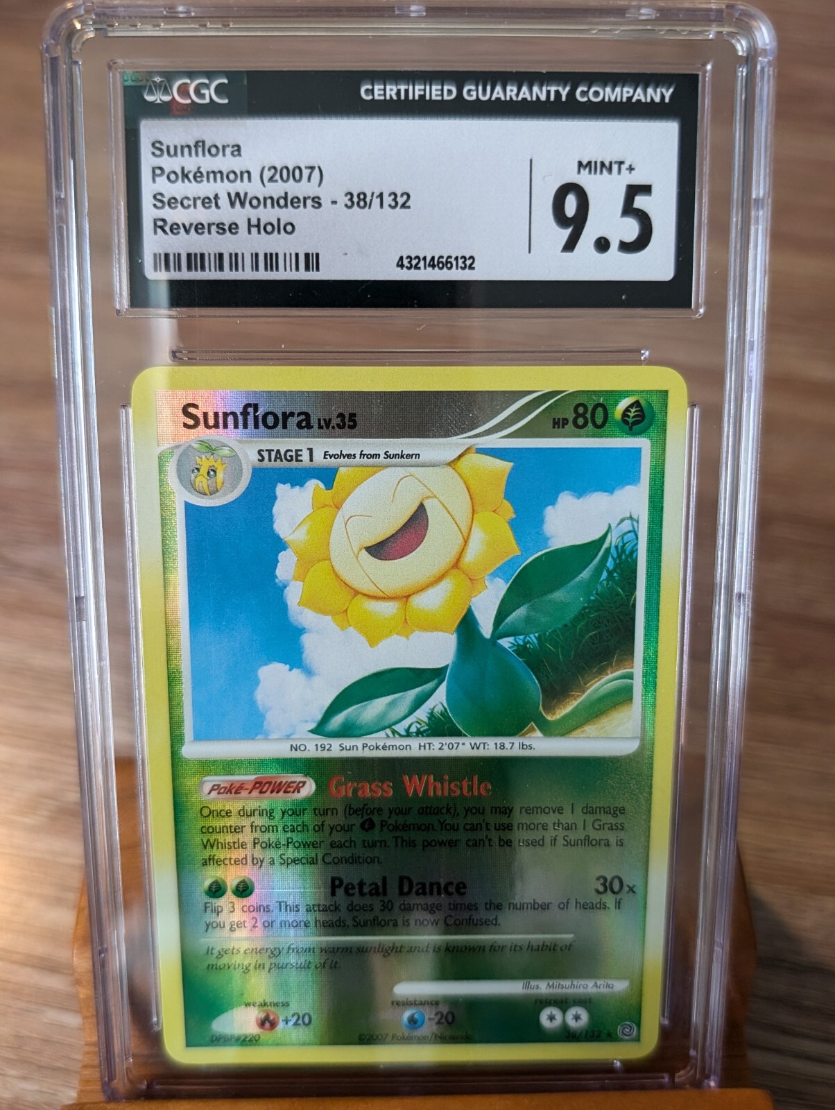 2007 Pokemon Secret Wonders Sunflora Reverse Holo #38 CGC 9.5 Mint+