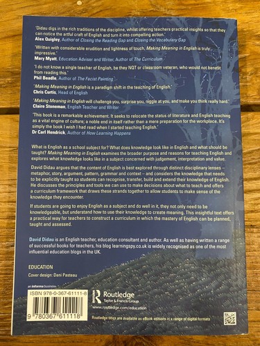NEW Making Meaning in English By David Didau, Paperback, Free Domestic Shipping - 第 2/2 張圖片