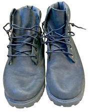 Timberland Junior Size 6 Premium Boots Black Ankle Boots Nubuck Leather Laced