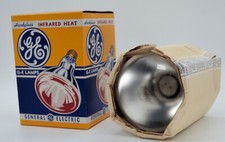 GE Hardglass Infrared Heat Lamp 5  Round Bulb 250 Watt NOS New Old Stock B-1B