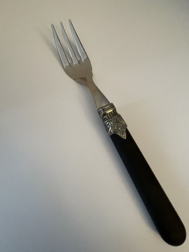 Italy 18/10 Inox Stainless Black Textured 3-tine 1 DINNER FORK 7.75” EUC - 第 1/3 張圖片