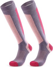 Unisex Ski Socks Winter Warm Performance Cold Weather Pink/Purple Sz Medium NEW