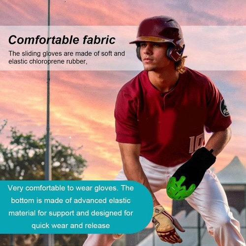 Sliding Mitt - GREEN - Ice Cream Baseball Hand Guard Protective R or L - Picture 3 of 7
