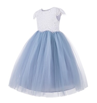 Floral Lace Flower Girl Dress Tulle Dress Junior Bridesmaid Dress Holiday Dress | eBay Floral Lace Flower Girl Dress Tulle Dress Junior Bridesmaid Dress Holiday Dress | eBay