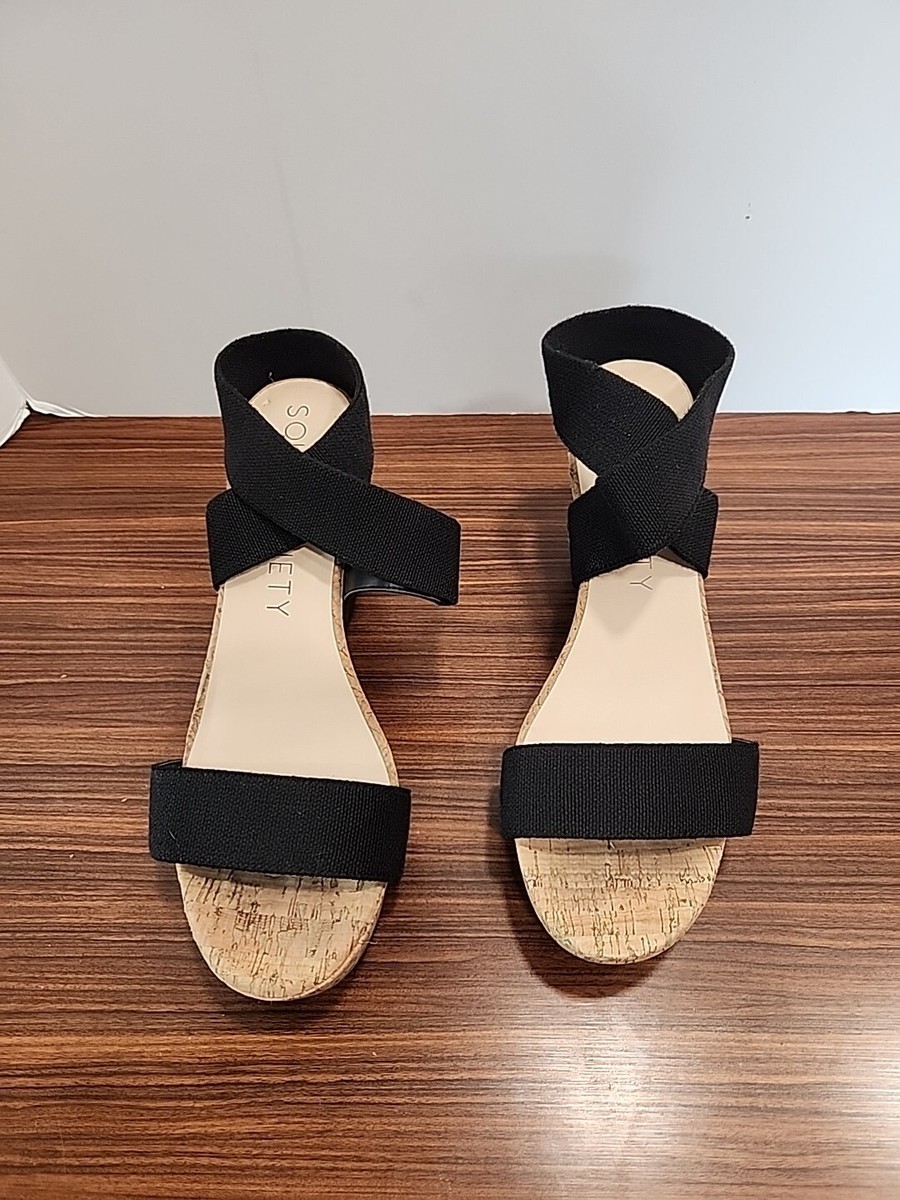 Sole Society Womens 11M Analisa Black Ankle Wrap Crisscross