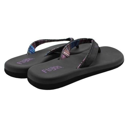 Flojos Ladies' Flip Flop MEMEX Foot bed Color Black Size 8 - Picture 3 of 5