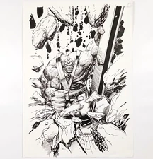 SAURAS TRADING CARD ORIGINAL ART BY MICHAL DUTKIEWICZ. #47 PITT / INTREPID 1995