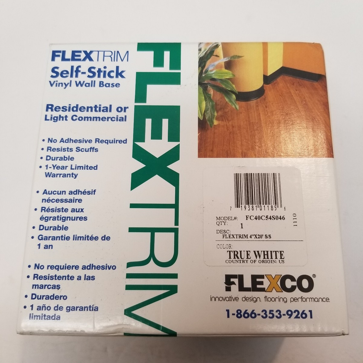 Flexco 4-in x 120-in Vinyl Floor Base Flexco 4-in x 120-in Vinyl Floor Base