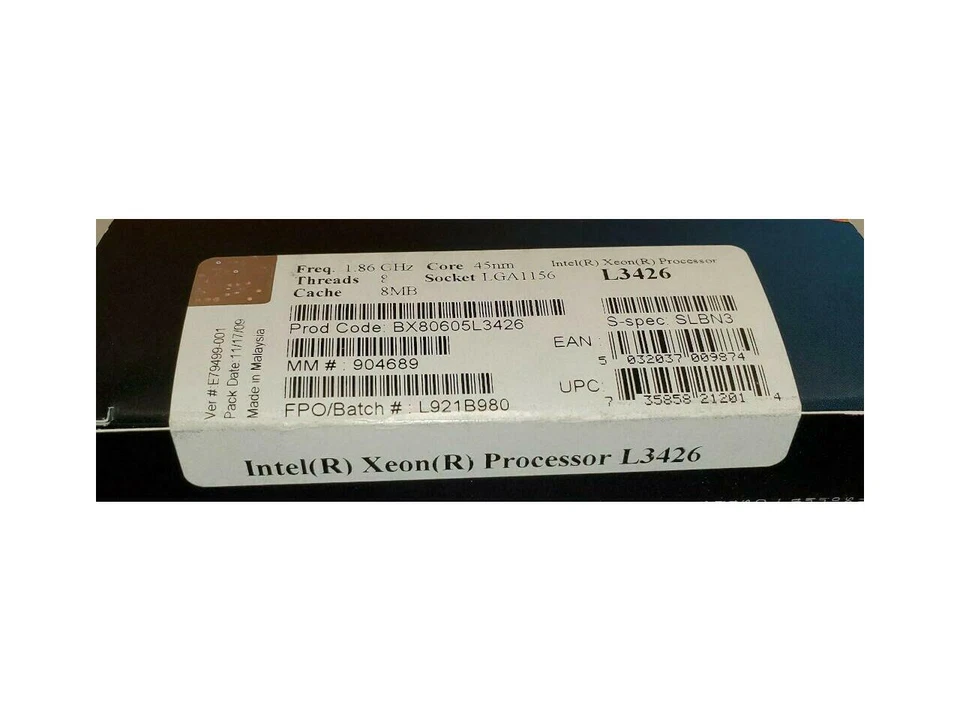 Intel BX80605L3426 SLBN3 Xeon L3426 8M Cache 1.86 GHz New processor retail box - Image 2 of 2