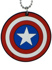 Captain America Shield 2" Inch Rubber Pendant Necklace Charm Marvel Avengers