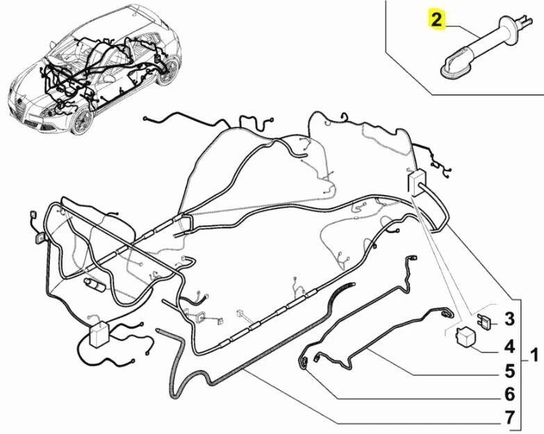 Funda de telar de cableado - Alfa Romeo Giulietta | 50518631 nueva y genuina Foto 2 de 2