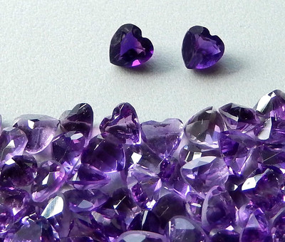  Amethyst Natural  Unique Heart Shapes in 5x5 MM Size  Excellent Color and Cut